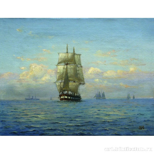 Морской пейзаж с парусниками