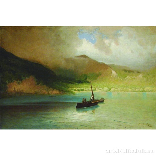 Пейзаж с рыбацкими лодками