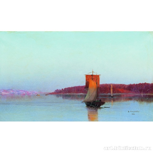 Парусное судно при солнечном закате