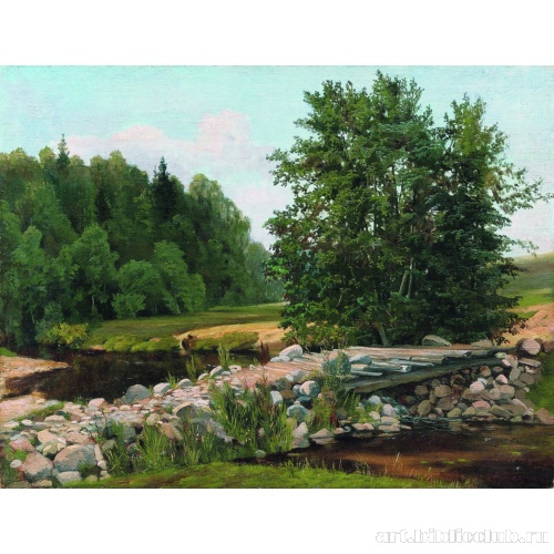 Мостик через речку. Летний день