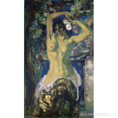 Обнаженная под виноградной лозой