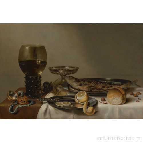 Натюрморт с бокалом и часами