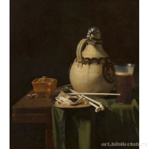 Натюрморт с керамическим кувшином и курительными трубками