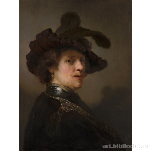 Этюд мужчины в шляпе с перьями