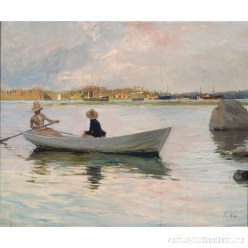 Девушки в весельной лодке