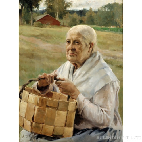 Пожилая женщина с корзинкой