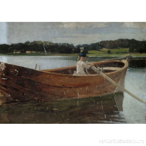 Сестра художника Берта в весельной лодке