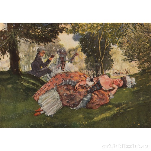 Заснувшая на траве молодая женщина