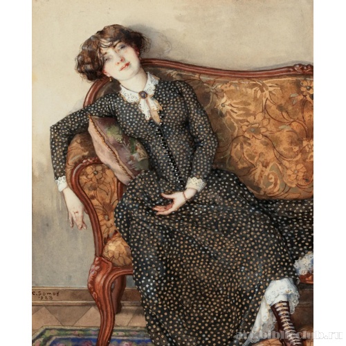 Молодая женщина мечтает