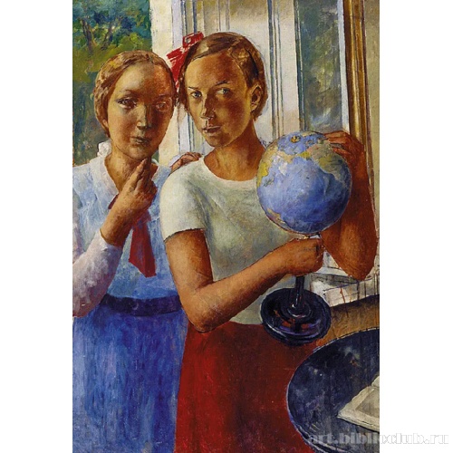 Портрет дочери с глобусом