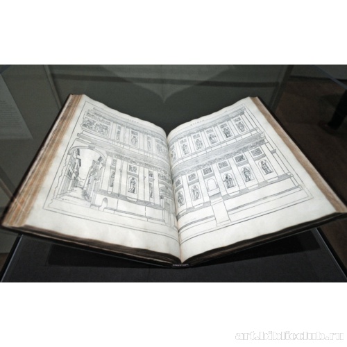 Страница трактата с рисунком задника сцены театра «Олимпико»