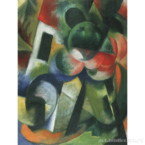 Маленькая композиция II - дом с деревьями