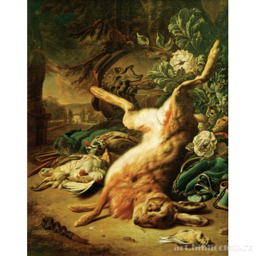 Охотничий натюрморт с убитым зайцем