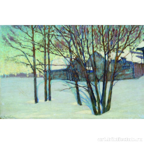 Зимний пейзаж с домом