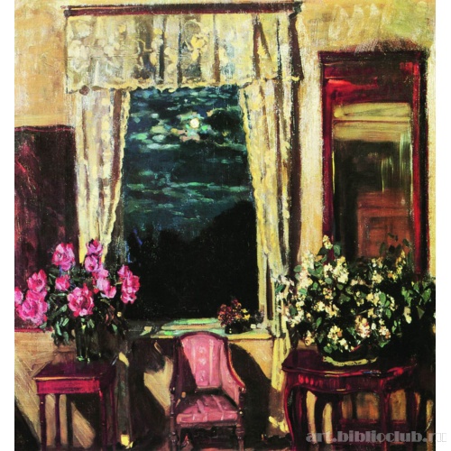 Лунная ночь. Жасмин и пионы