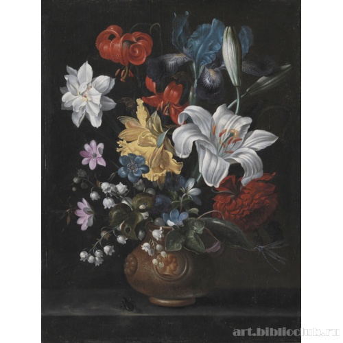 Керамический горшок с цветами