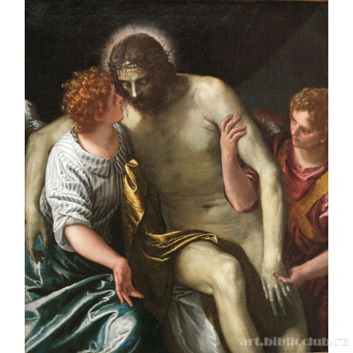 Мертвый Христос, поддерживаемый двумя ангелами