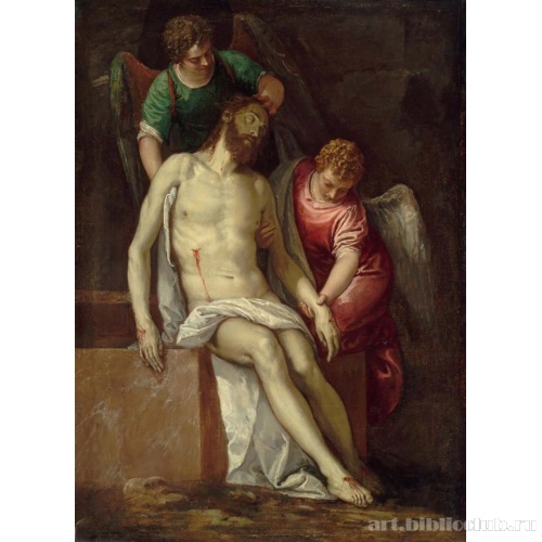 Мертвый Христос, поддерживаемый двумя ангелами