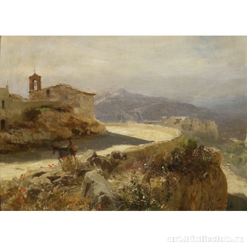 Итальянский пейзаж с ослом