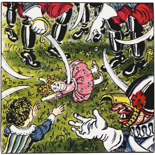 Расправа с куклой. Иллюстрация к сказке Ю.К. Олеши «Три толстяка»