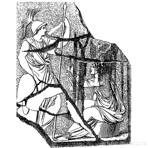 Зарисовка фрагмента росписи в термах Константина