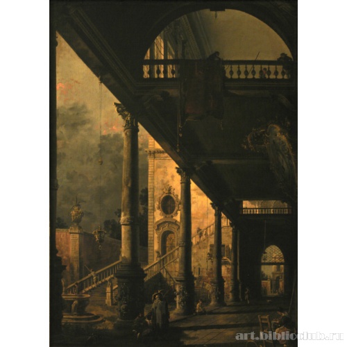 Внутренний вид двора с садом. Лоджия в Вененции