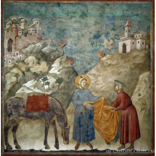 Франциск дарит свой плащ бедному рыцарю