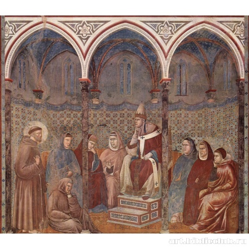 Франциск проповедует перед папой Гонорием III