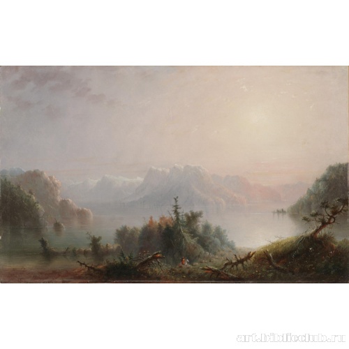 Гладь озера простирается до неба