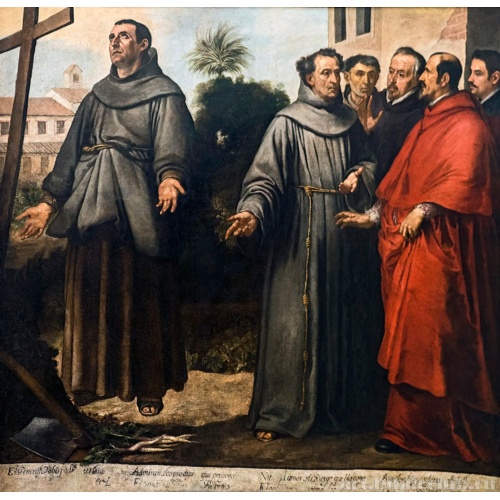 Святой Диего из Алькалы перед крестом