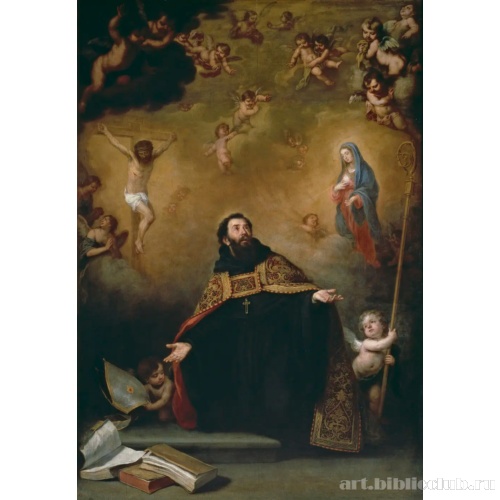 Святой Августин с Христом и Богородицей