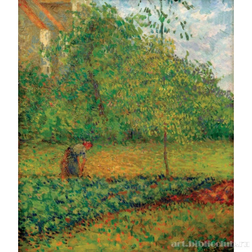 Огород в Понтуазе, с женской фигурой