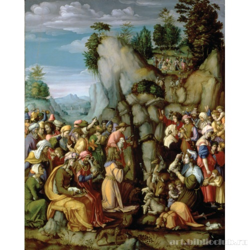 Моисей высекает воду из скалы