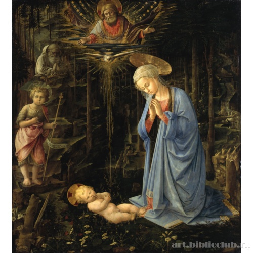 Поклонение младенцу и Святой Бернард