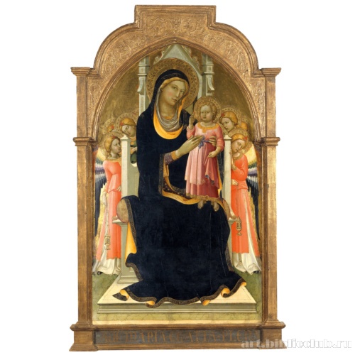 Мадонна с младенцем на троне с шестью ангелами