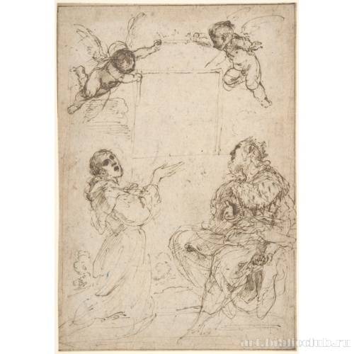 Святой Франциск Ассизский и святой Людовик Французский создают образ Пресвятой Девы