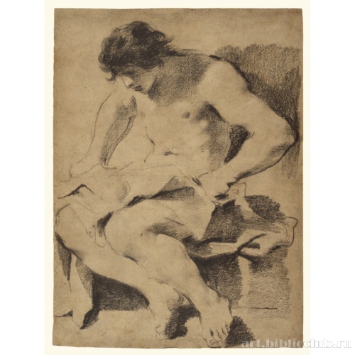 Этюд сидящего молодого человека