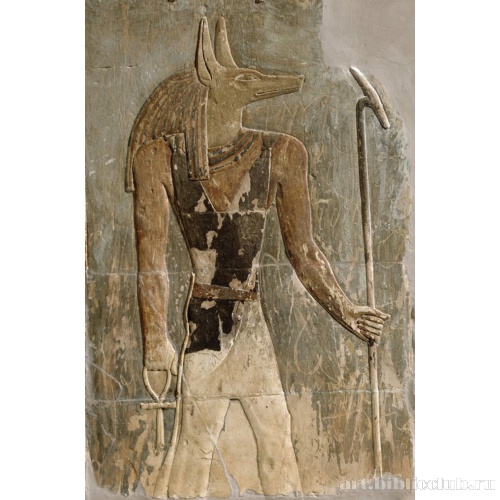 Рельеф с изображением Монтуэмхета и Анубиса. Фрагмент