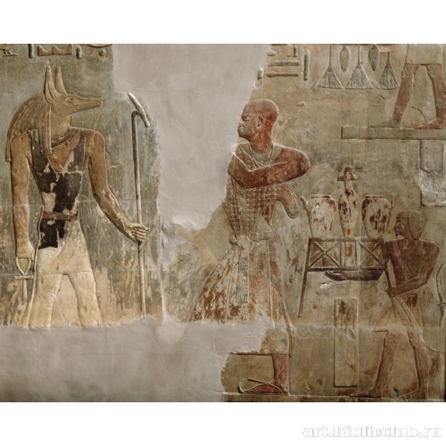 Рельеф с изображением Монтуэмхета и Анубиса