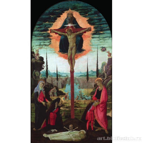 Вотивный запрестольный образ: Троица, Богоматерь, святой Иоанн и донаторы