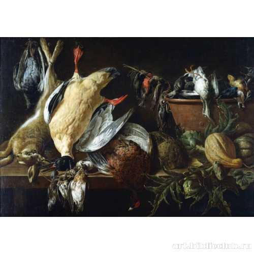 Натюрморт с битой дичью и овощами