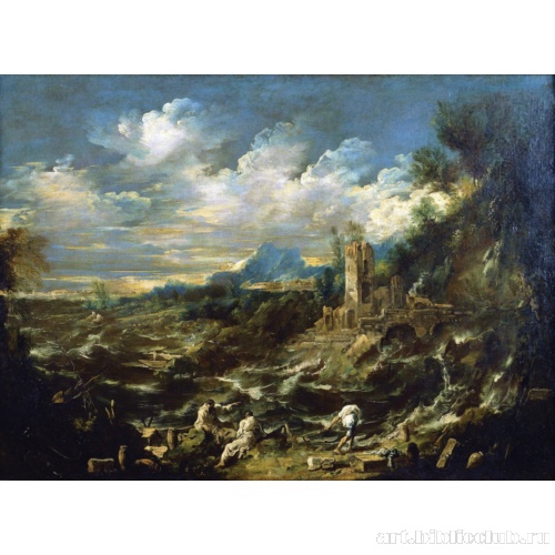 Пейзаж с штормовым морем