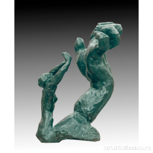 Большая ладонь и человеческая фигура