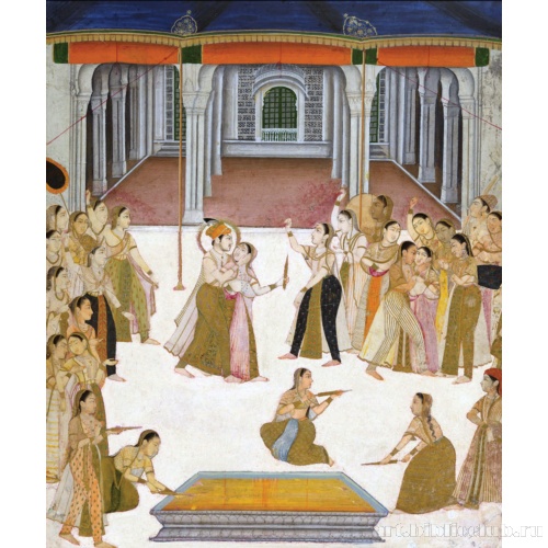 Император Джахангир, празднующий фестиваль Холи с женами из своего гарема