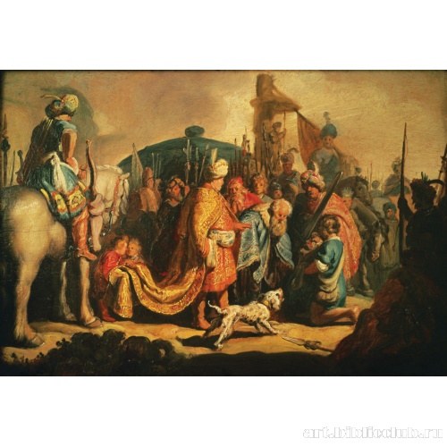 Давид с головой Голиафа перед Саулом