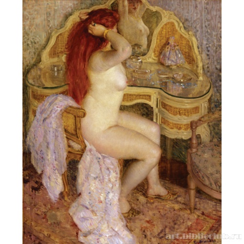 Обнаженная, сидящая за туалетным столиком