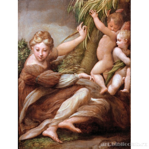 Святая Екатерина Александрийская и два путти