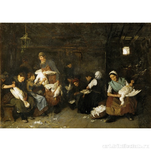 Женщины, ощипывающие гусей