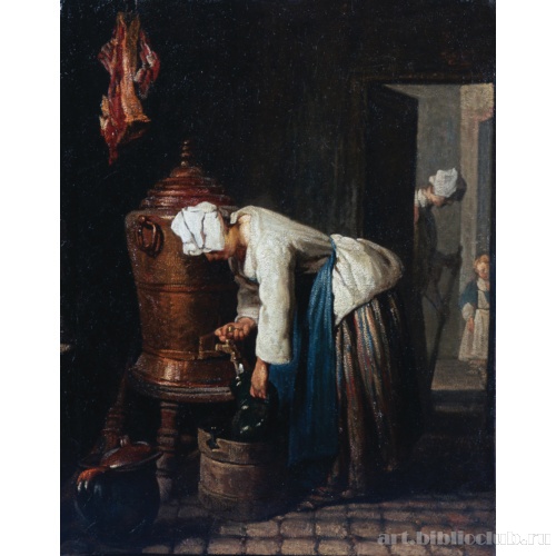 Женщина, набирающая воду в баке