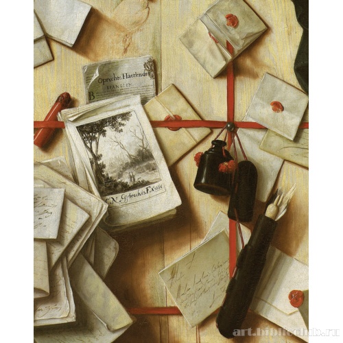 Тромплей. Перегородка с сеткой для писем и нотных тетрадей. Фрагмент